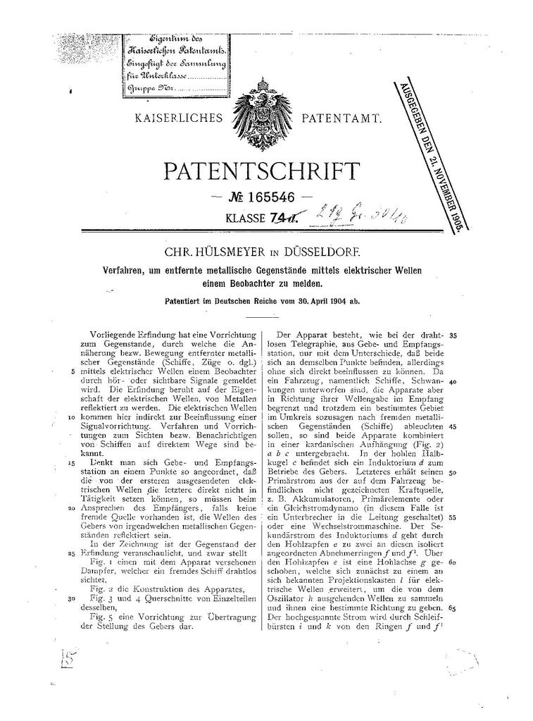 Le brevet du télémobiloscope