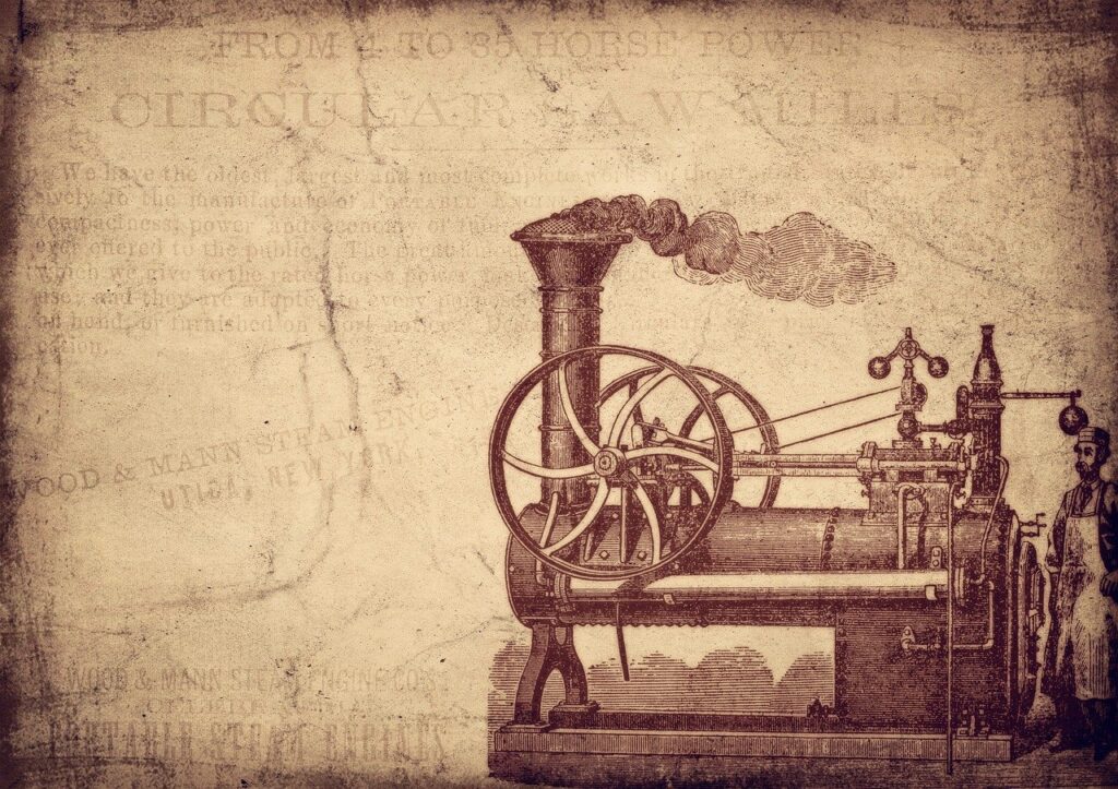 Pompe à vapeur, vue d'artiste.