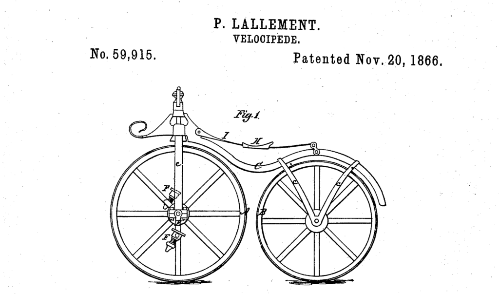 Illustration d'un vélocipède de 1866