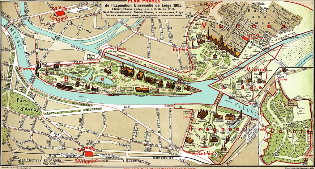 Plan de l'exposition de Liège en 1905