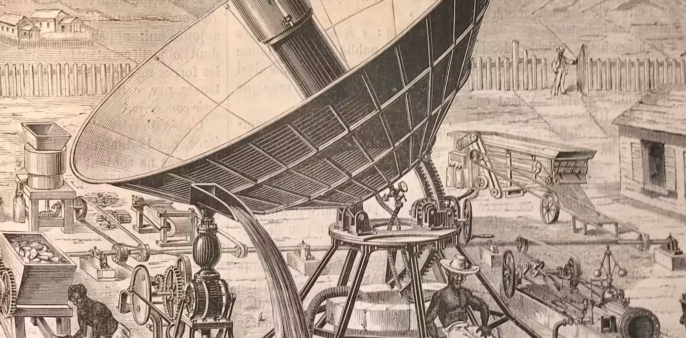 Dessin de couverture du magazine hebdomadaire illustré la Science populaire, en août 1882.